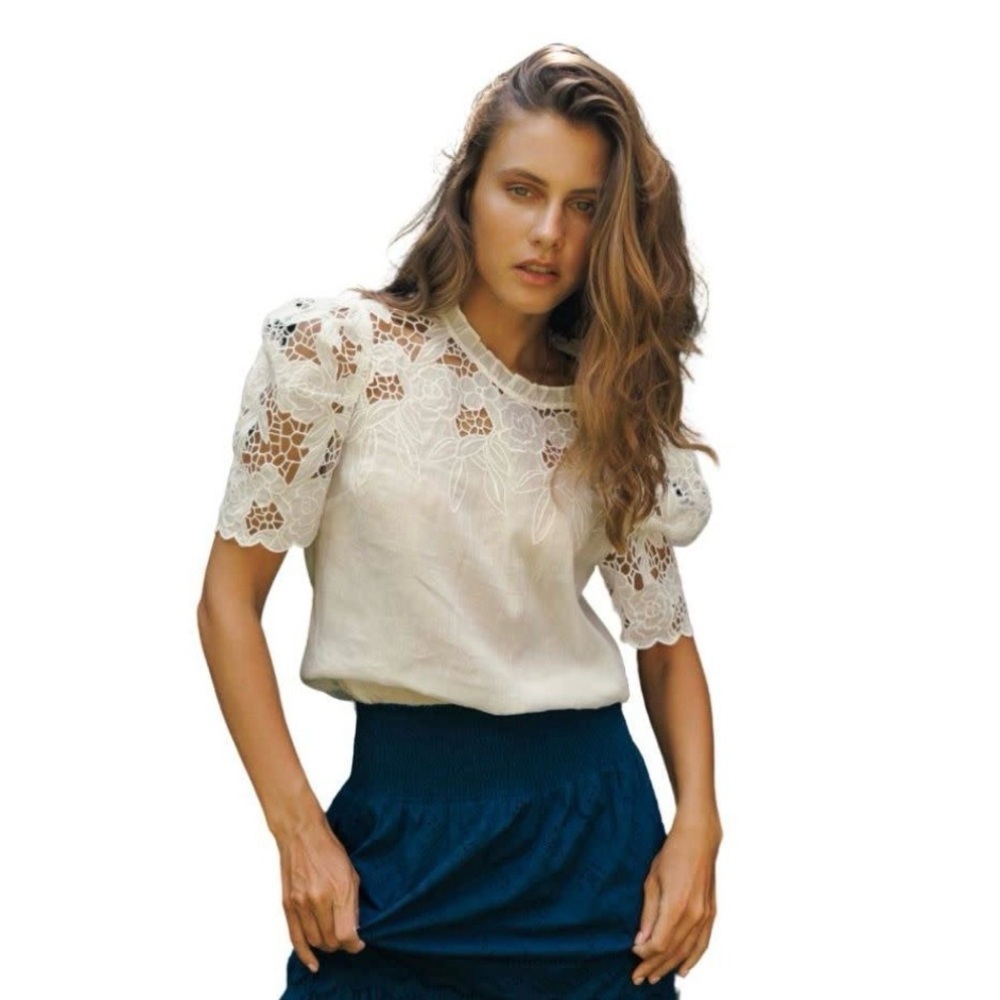 Chic Lace Ivory Blouse